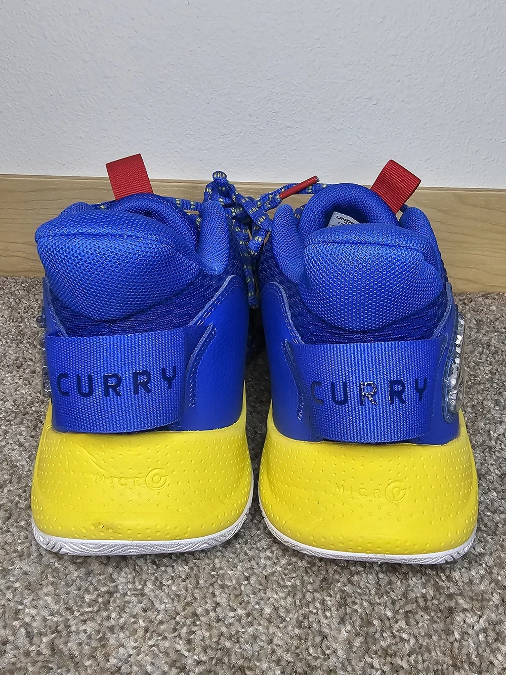 Under Armour Kids Blue and Yellow Performance Sneakers